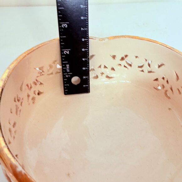 Italian Romantic Cameo Trinket Box Heart Shape Pierced Porcelain Jewelry Storage - Picture 13 of 16